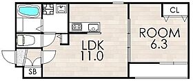 ヴィラＫＹＭ下穂積 102 ｜ 大阪府茨木市下穂積４丁目3-37（賃貸アパート1LDK・1階・38.30㎡） その2