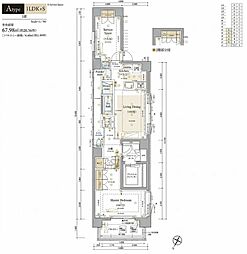 THECONOE<一番町> 1SLDKの間取図画像