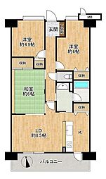 ジュネス貝塚 3LDKの間取図画像