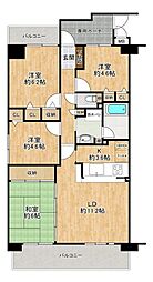 ユニライフ貝塚プラージュ 4LDKの間取図画像