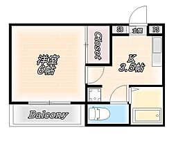 プライムK 1Kの間取図画像