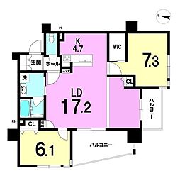 コンフォート宜野湾スカイビュー 2LDKの間取図画像