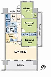 プレミスト宜野湾大謝名 3LDKの間取図画像