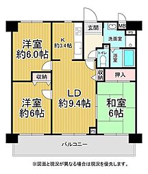 アルコート高岡 3LDKの間取図画像