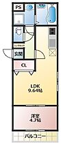 福岡県久留米市諏訪野町2249-4（賃貸アパート1LDK・3階・33.14㎡） その2