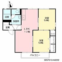 福岡県久留米市城島町楢津649-1（賃貸アパート2LDK・2階・53.32㎡） その2