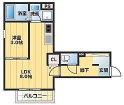 福岡県久留米市津福本町111-3（賃貸アパート1LDK・3階・30.64㎡） その2