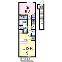 福岡県久留米市諏訪野町字一丁田1698番地1（賃貸アパート1LDK・2階・41.98㎡） その2