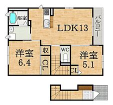 オーク・ヴィレッジB棟  ｜ 奈良県橿原市新賀町（賃貸アパート2LDK・2階・61.20㎡） その2