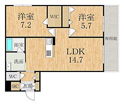 シャーメゾン ルクール  ｜ 奈良県橿原市新賀町（賃貸マンション2LDK・1階・63.47㎡） その2