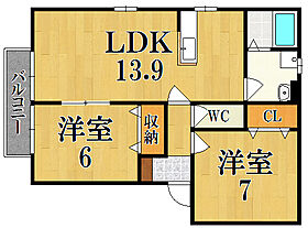 アンシャンテ葛城B  ｜ 奈良県葛城市北花内（賃貸アパート2LDK・2階・58.79㎡） その2