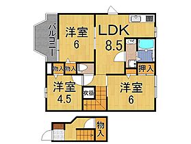 ヴィラ平城  ｜ 奈良県奈良市中山町（賃貸アパート3LDK・2階・65.57㎡） その2