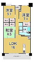 ローレルスクエア西大寺  ｜ 奈良県奈良市西大寺東町１丁目（賃貸マンション3LDK・7階・75.61㎡） その2