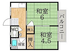 鳩マンション  ｜ 奈良県奈良市学園朝日元町２丁目（賃貸アパート2K・2階・34.83㎡） その2