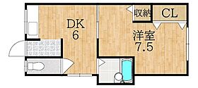 松実荘  ｜ 奈良県奈良市学園南３丁目（賃貸アパート1DK・2階・34.00㎡） その2