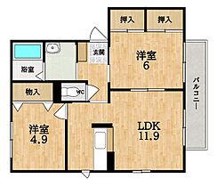 サントゥル大職冠（タイショッカン）　B  ｜ 奈良県大和郡山市柳町（賃貸アパート2LDK・2階・53.25㎡） その2