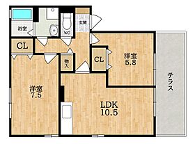 ヴィラエミネンス  ｜ 奈良県大和郡山市南郡山町（賃貸アパート2LDK・1階・55.44㎡） その2