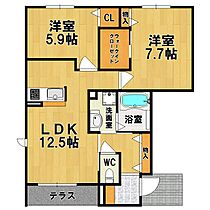 プリムローズA棟  ｜ 奈良県奈良市左京１丁目（賃貸アパート2LDK・1階・61.50㎡） その2