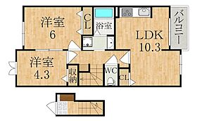 サンガーデンM・II  ｜ 奈良県天理市田部町（賃貸アパート2LDK・2階・52.83㎡） その2