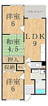 ライフコート萩の台  ｜ 奈良県生駒市萩の台１丁目（賃貸マンション3LDK・2階・61.60㎡） その2