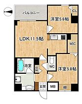 幸court nara sanjo  ｜ 奈良県奈良市三条大宮町（賃貸マンション2LDK・6階・55.19㎡） その2