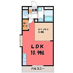 メルヴェーユ 1LDKの間取図画像