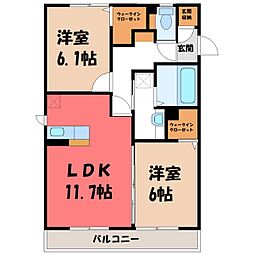 アントスA 2LDKの間取図画像