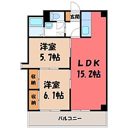 How'sマンション 2LDKの間取図画像