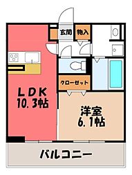 D-room飯田町 1LDKの間取図画像