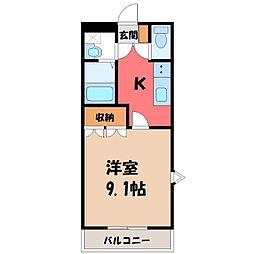 ティアラ 1Kの間取図画像