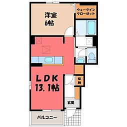 フランメゾンB 1LDKの間取図画像