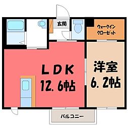 ヴィラブリッツC 1LDKの間取図画像