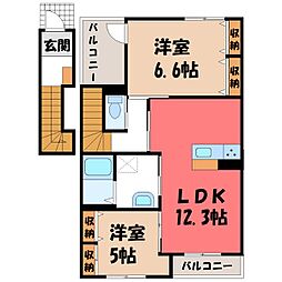 ユーパークカルナ 2LDKの間取図画像