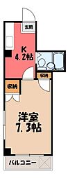 リエス館林 1Kの間取図画像