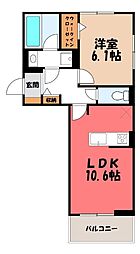 D-Gran 西本町 1LDKの間取図画像