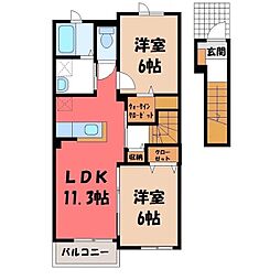 オータムバレー 2LDKの間取図画像