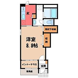 マロン 1Kの間取図画像