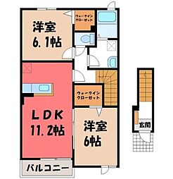 ローレル 2LDKの間取図画像