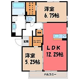 ブルート 2LDKの間取図画像