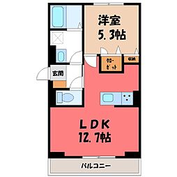 オペラハウス小舞木 1LDKの間取図画像