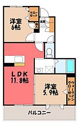 キュウブオンダ 2LDKの間取図画像
