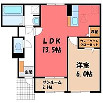 群馬県太田市藪塚町（賃貸アパート1LDK・1階・50.87㎡） その2