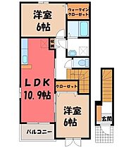 群馬県太田市下田島町（賃貸アパート2LDK・2階・57.19㎡） その2