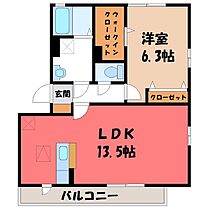 群馬県太田市八幡町（賃貸アパート1LDK・3階・47.58㎡） その2