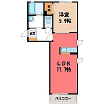 群馬県太田市飯田町（賃貸アパート1LDK・1階・42.10㎡） その2