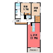 群馬県太田市小舞木町（賃貸マンション2LDK・2階・63.00㎡） その2