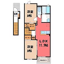 群馬県太田市岩瀬川町（賃貸アパート2LDK・2階・58.21㎡） その2