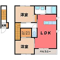 群馬県太田市鳥山上町（賃貸アパート2LDK・2階・61.45㎡） その2