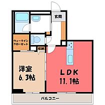 アンビシア  ｜ 群馬県太田市東矢島町（賃貸マンション1LDK・2階・45.12㎡） その2