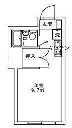 東京メトロ東西線 西葛西駅 徒歩12分の賃貸マンション 4階ワンルームの間取り